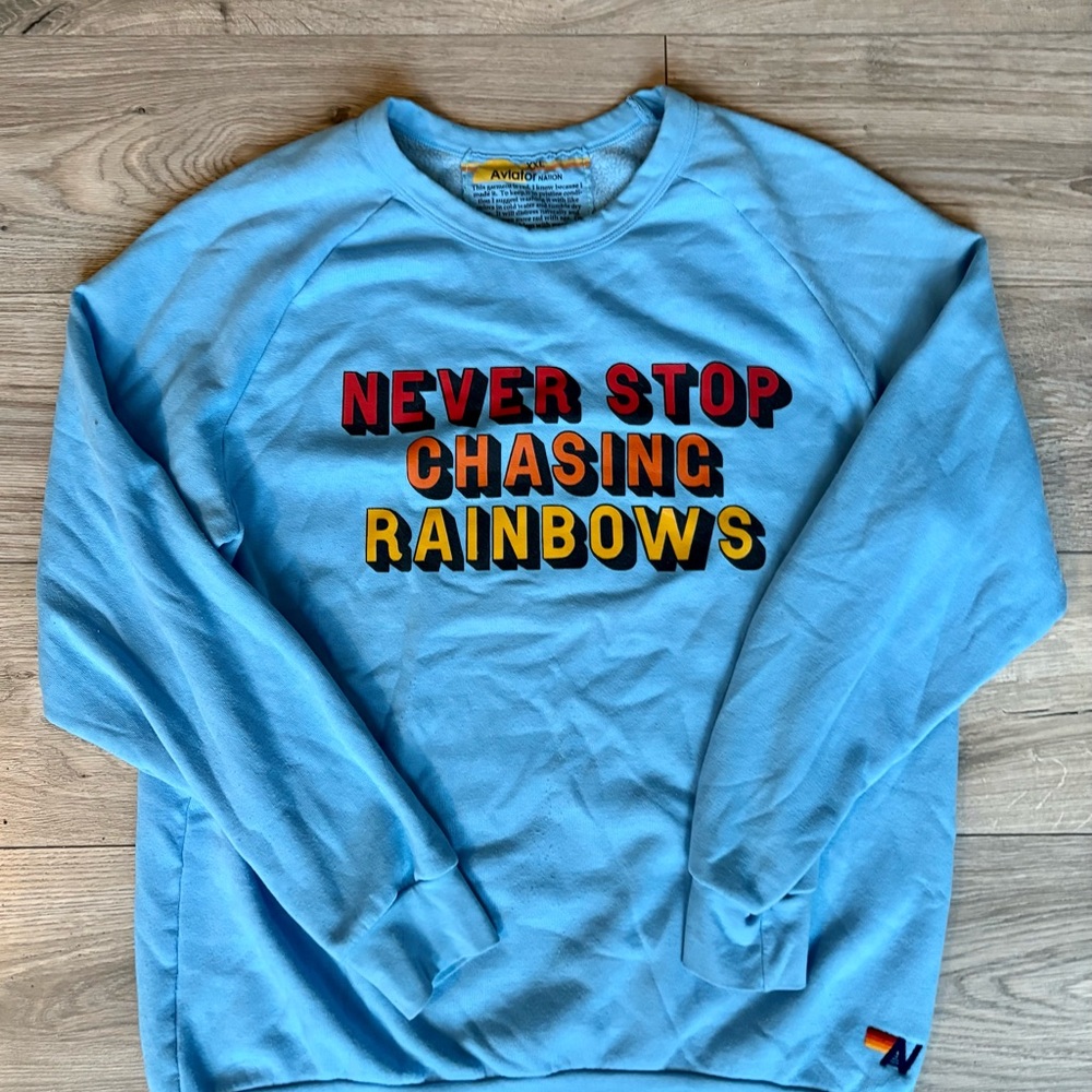 Aviator Nation Light Blue Crewneck Sweater